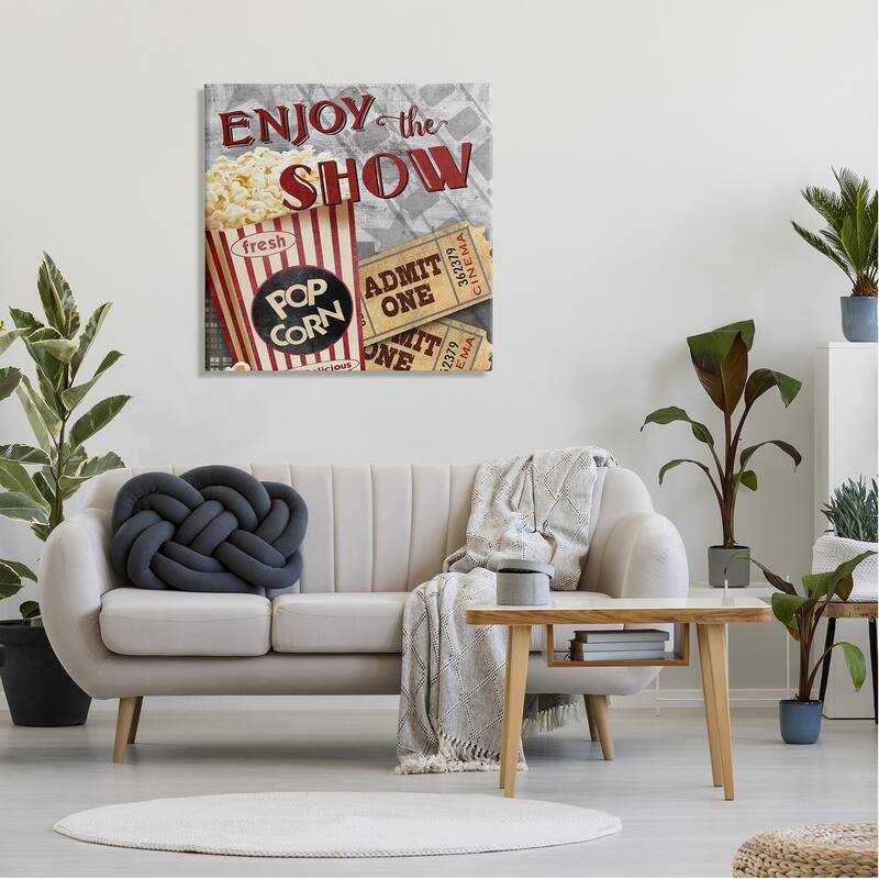 Stupell Enjoy The Show Vintage Movies Entertainment Tickets Canvas Wall Art, Design by Conrad Knutsen