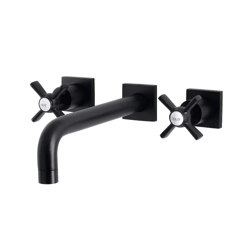Millennium 3-Hole Wall Mount Roman Tub Faucet in Brushed Brass - Matte Black