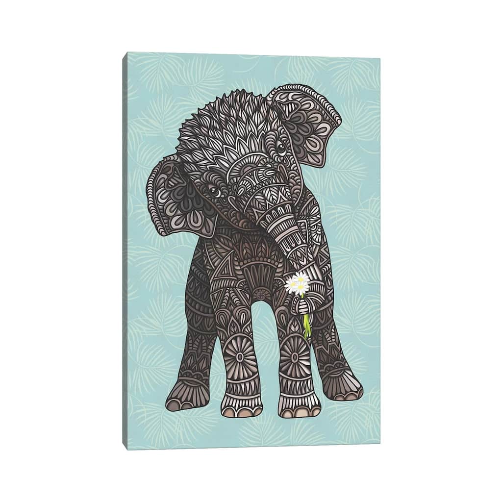 iCanvas "Baby Elephant - Teal" by Angelika Parker Canvas Print