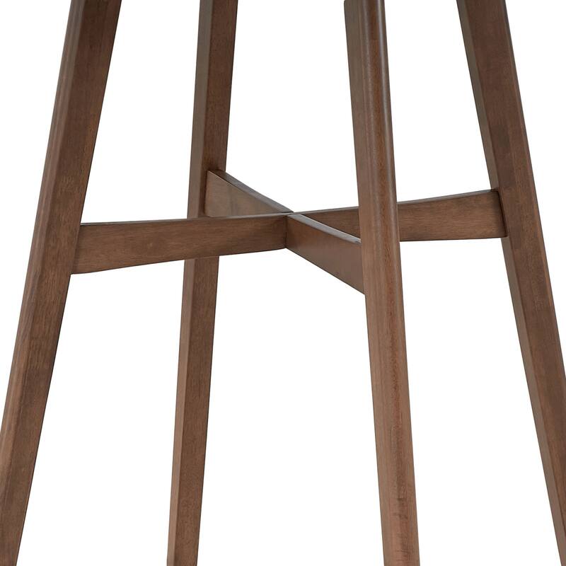 31.5" Oversize Round Bar Table, High-Top Wooden Dining Table with Crossbar, Black MDF Top for Pub & Living Room