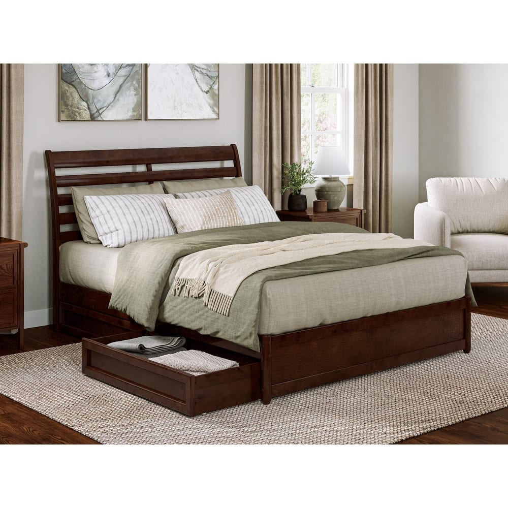 Emelie Platform Bed with Panel Footboard and Storage Drawers
