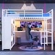 preview thumbnail 1 of 19, Queen Size Loft Bed Frame with Built-in Wardrobe Off White