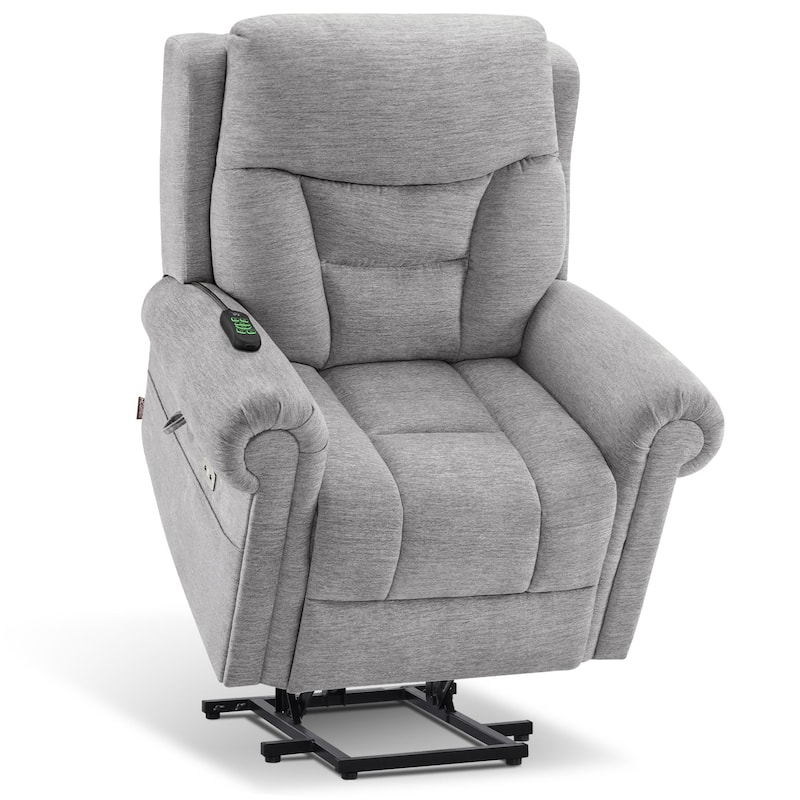 MCombo Dual Motor Power Lift Recliner Chair with Massage and Dual Heating, Adjustable Headrest, Fabric 7888
