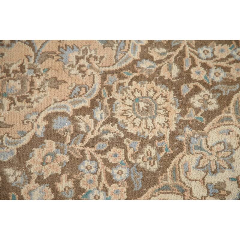 Hand Knotted Oriental 100% Wool Carpet Traditional Floral Peach Mashad Area Rug - 12' 3'' X 9' 7''