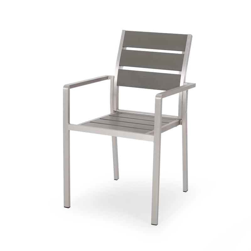 Cape Coral Outdoor Modern Aluminum Dining Chair (Set of 2) by Christopher Knight Home