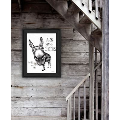 TrendyDecor4U Contemporary "Hello Sweet Cheeks Donkey" Framed Print Wall Art