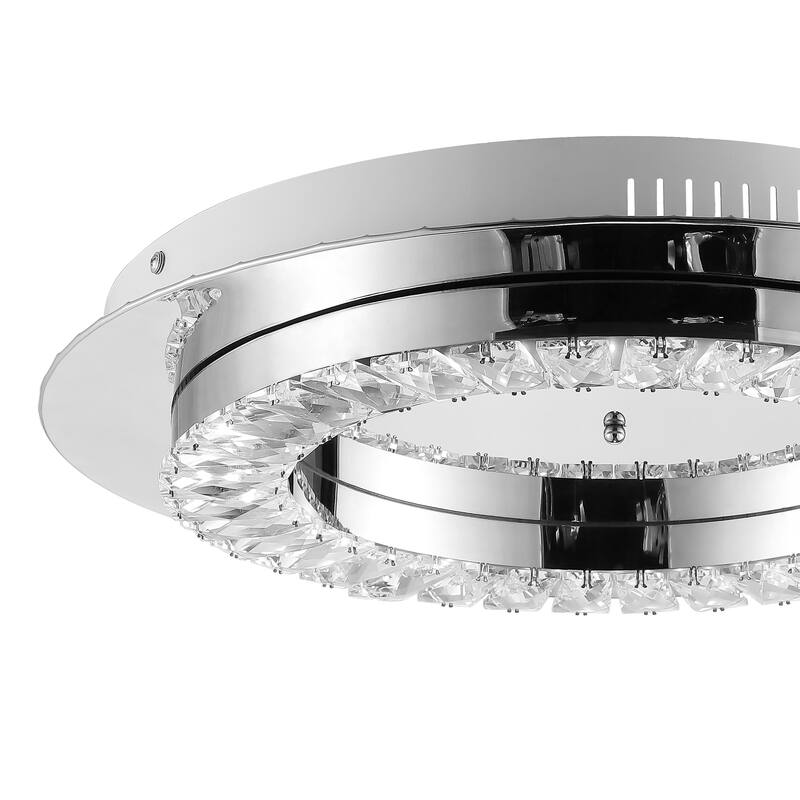 Brice Integrated Iron/Crystal Glam LED Flush Mount, by JONATHAN Y