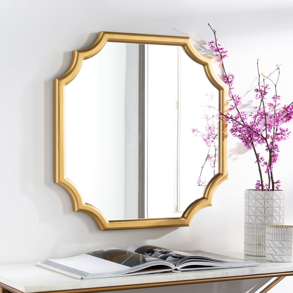 Livabliss Lannie Gold Scalloped Wall Mirror - 24"H x 24"W