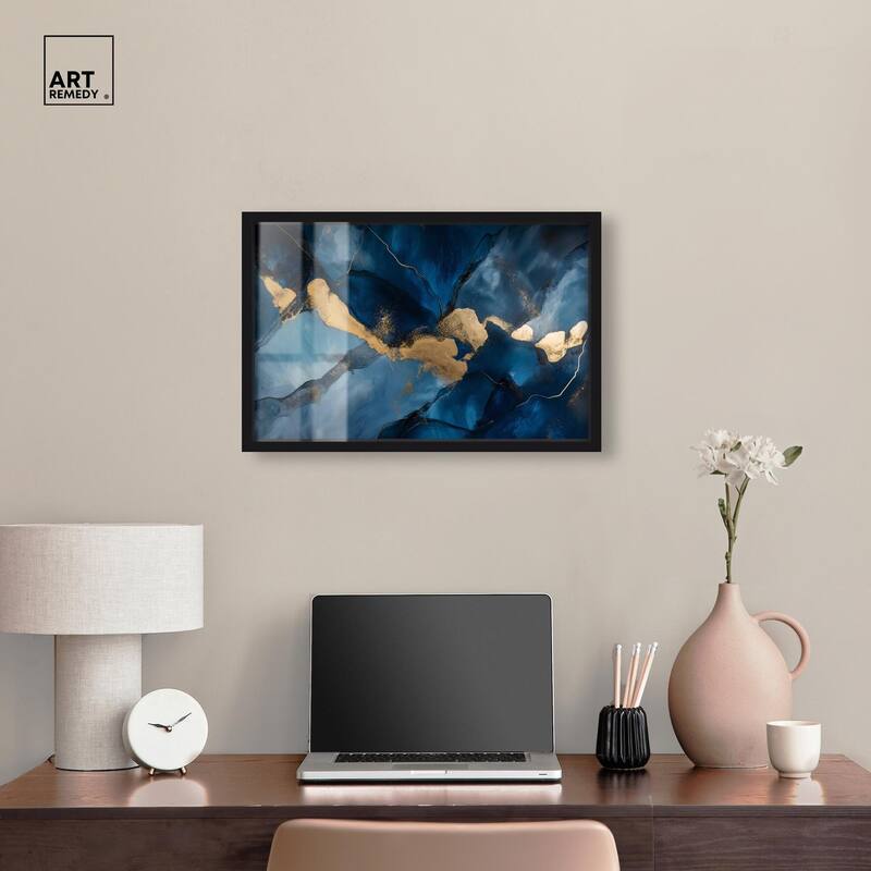 Dark Texture Golden Touch I Shadowbox by Art Remedy