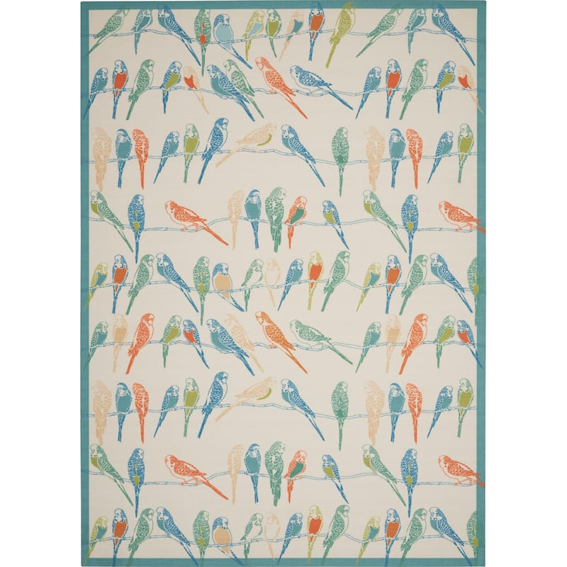 Waverly Sun N' Shade Modern Birds Indoor/Outdoor Area Rug