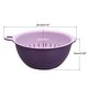 preview thumbnail 7 of 7, Kitchen Strainer Colander Bowl Set, Medium Double Layer Drain Basket - 25.5cm x 22cm x10cm Purple