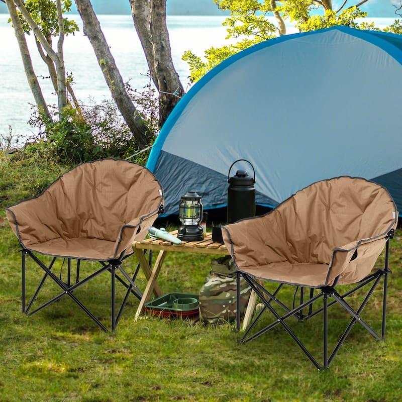 Portable Camping Chair Outdoor Folding Chair with Soft Padded Seat