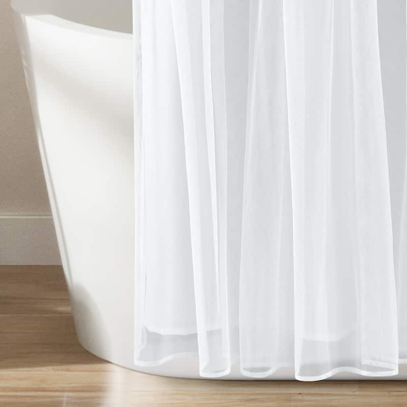 Lush Decor Tulle Skirt Colorblock Shower Curtain