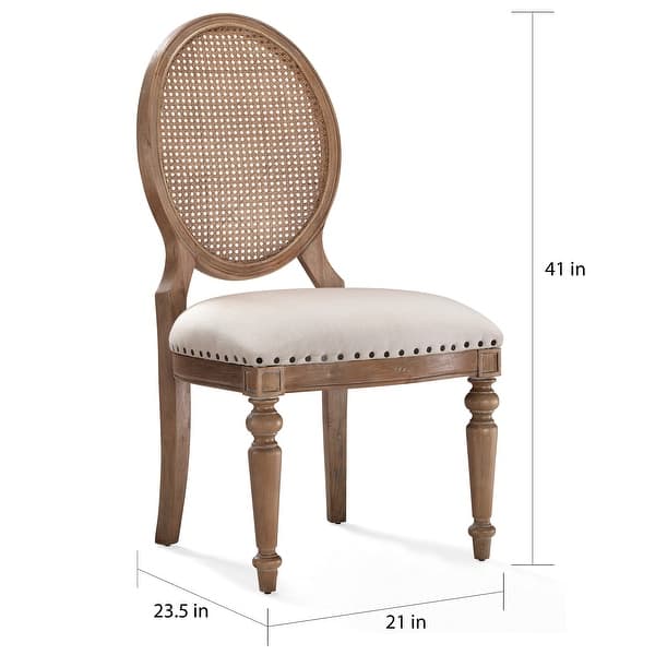 SEI Furniture Elements Oak Cane Back Dining Chairs (Set of 2) Bed