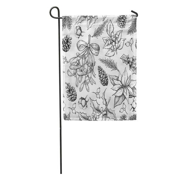 Shop Christmas Botanical Xmas Plants Holiday Engraved Holly Mistletoe Poinsettia Fir Garden Flag Decorative Flag House Banner On Sale Overstock 31337396