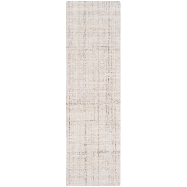 SAFAVIEH Handmade Abstract Nettie Modern Viscose Rug - 2'3" x 8' Runner - Ivory/Beige
