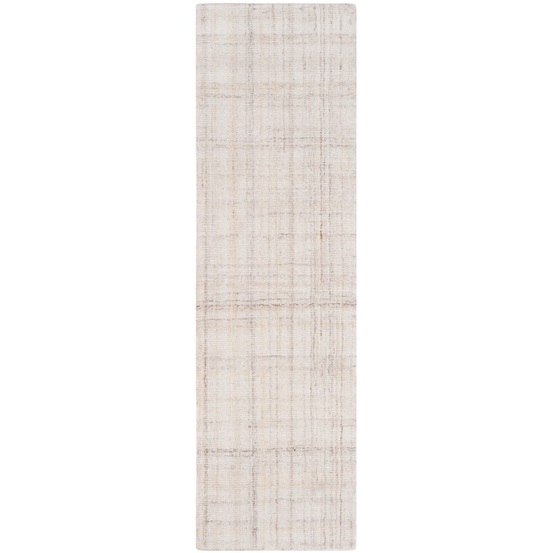 SAFAVIEH Handmade Abstract Nettie Modern Viscose Rug - 2'3" x 8' Runner - Ivory/Beige