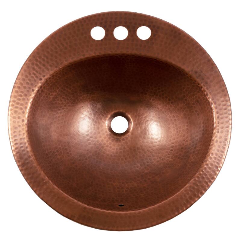 Bell Copper 19" Oval Drop-In Bath Sink with Ashfield Faucet Kit