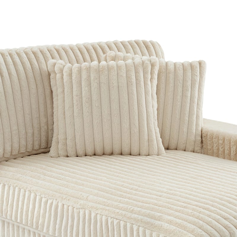 Modern Stripe Faux Fur Square Throw Pillows (Set of 2)