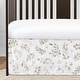 preview thumbnail 4 of 4, Floral Leaf Boy Girl 4pc Nursery Crib Bedding Set - Ivory Cream Beige Taupe Gender Neutral Boho Watercolor Botanical Woodland