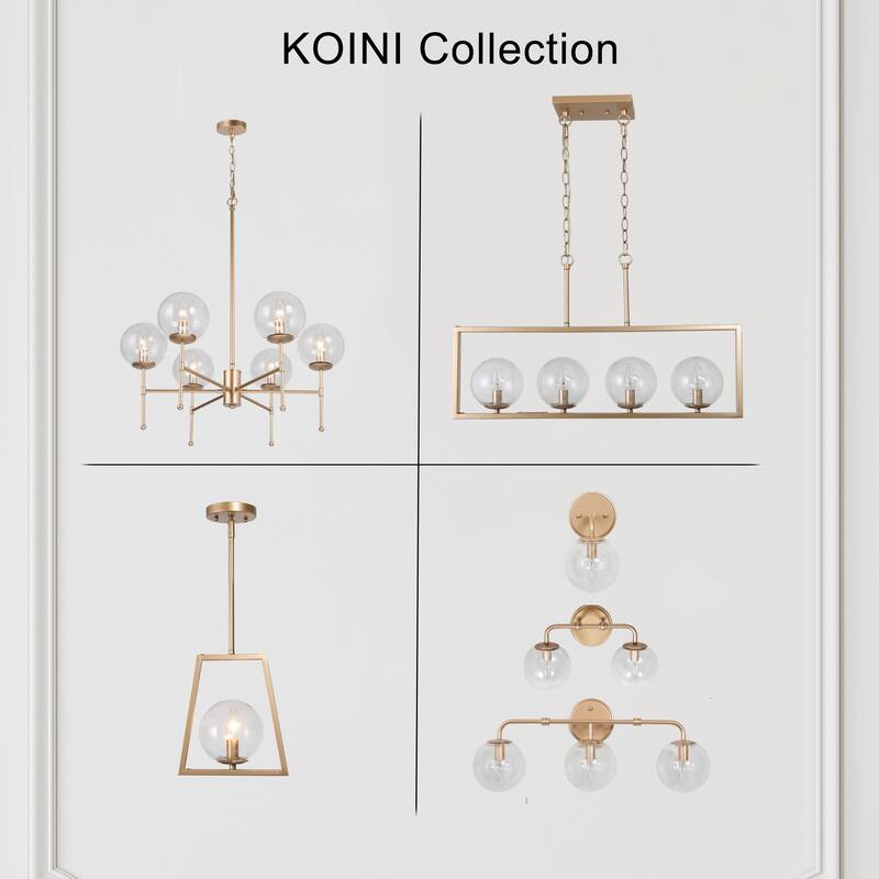 Koini Modern Glam Gold Bathroom Vanity Lights Seeded Glass Globe Dimmable Wall Sconces