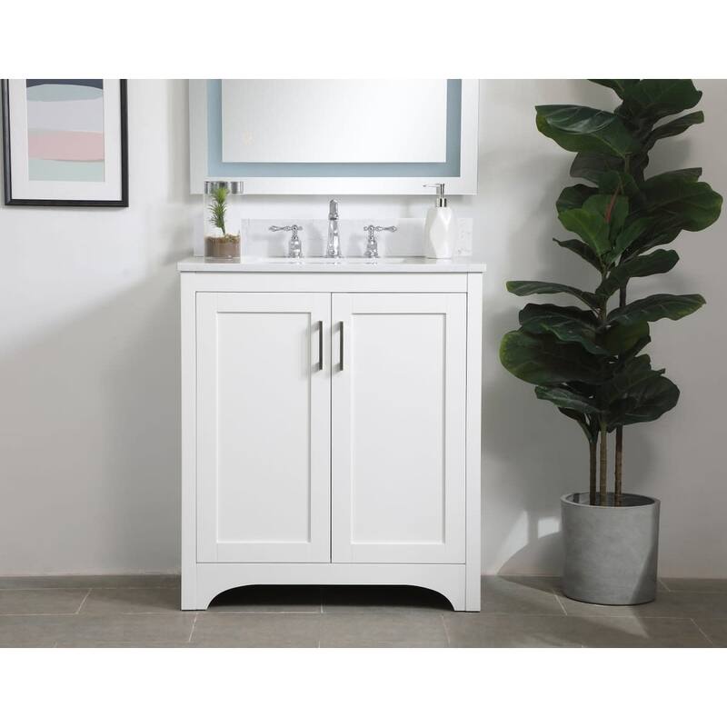 Elegant Lighting VF17030 Moore 30" Free Standing Single Basin Vanity