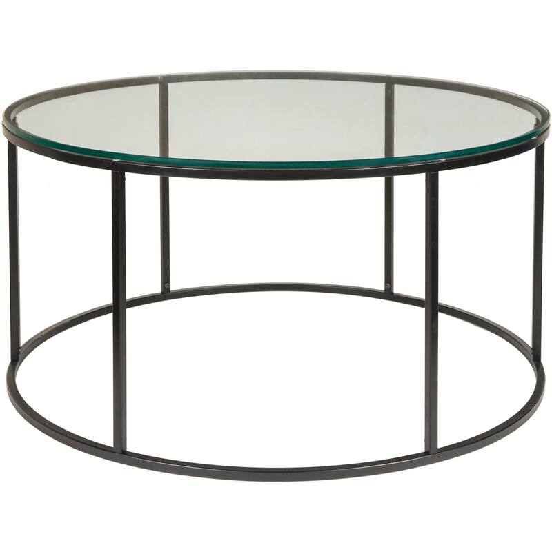 Sedei Modern Round Mixed Material Frame Coffee Table