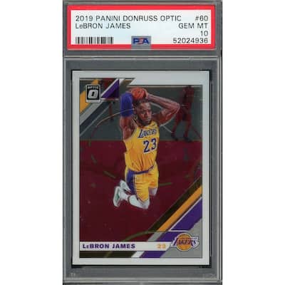 LeBron James 2019 Panini Donruss Optic Basketball Card #60 Graded PSA 10 - 8'6" x 11'6"