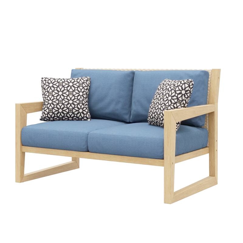 Corvus Augusta Patio Loveseat with Sunbrella Pillows