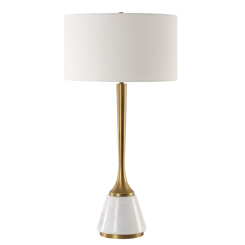Uttermost Avola White Marble Table Lamp - 32" H X 16" W X 16" D