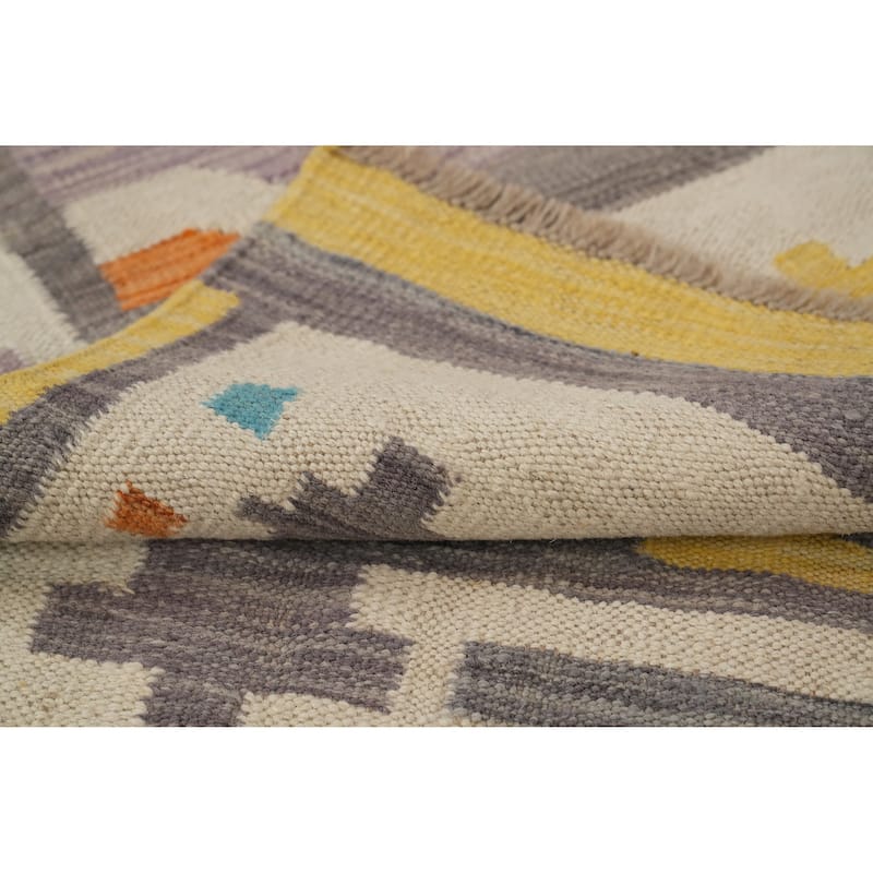 Hand Woven Oriental 100% Wool Carpet Southwestern Tribal Multi-Colored Kilim Runner Rug - 10' 3'' X 2' 8''