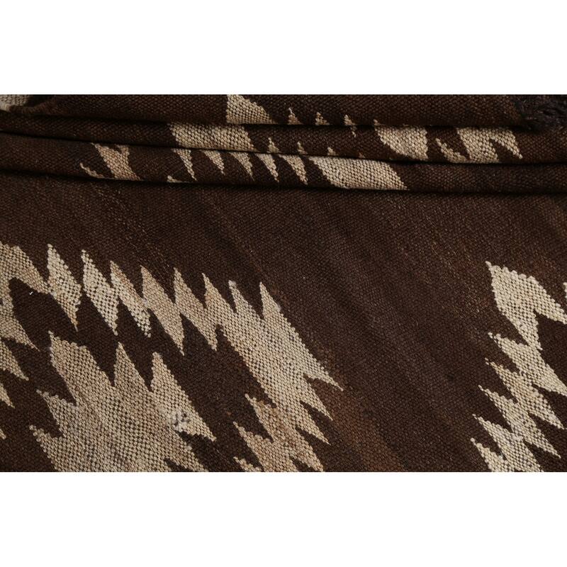 Natural Dye Tribal Geometric Kilim Oriental Area Rug Wool Flat-weave - 4'8" x 6'8"