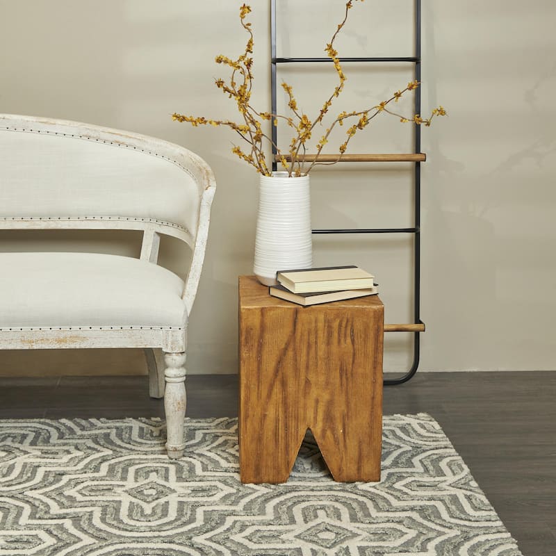 Magnesium Oxide Outdoor Accent Table - Brown - Roche River Decor