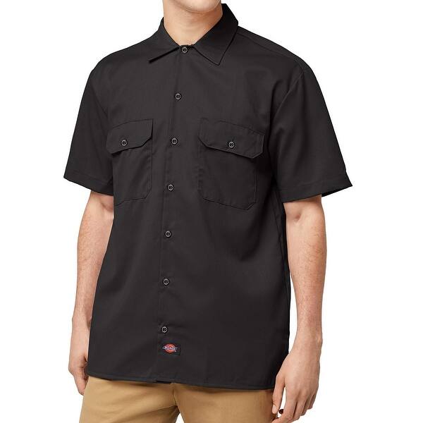Shop Dickies Black Mens Size 6xl Short Sleeve Button Down Work