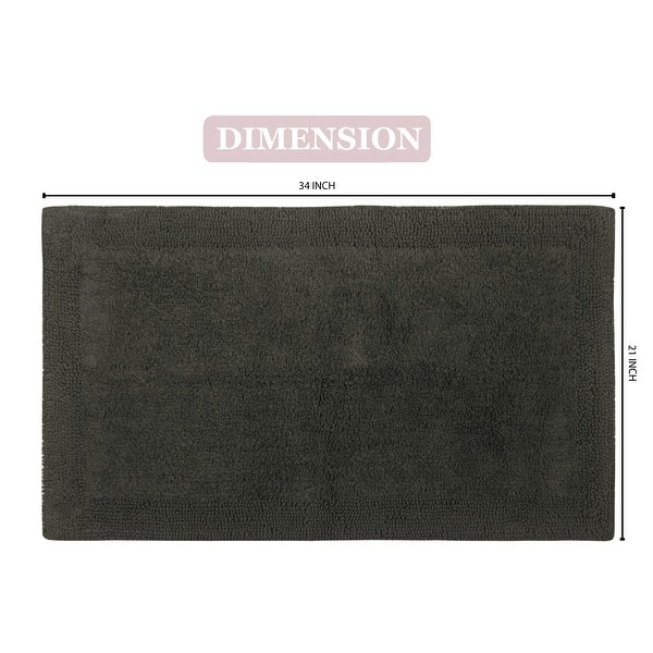 dimension image slide 15 of 50, Home Weavers Luxury Collection 100% Cotton Reversible Bathroom Washable Rug Soft and Absorbent bath Rug Non Slip
