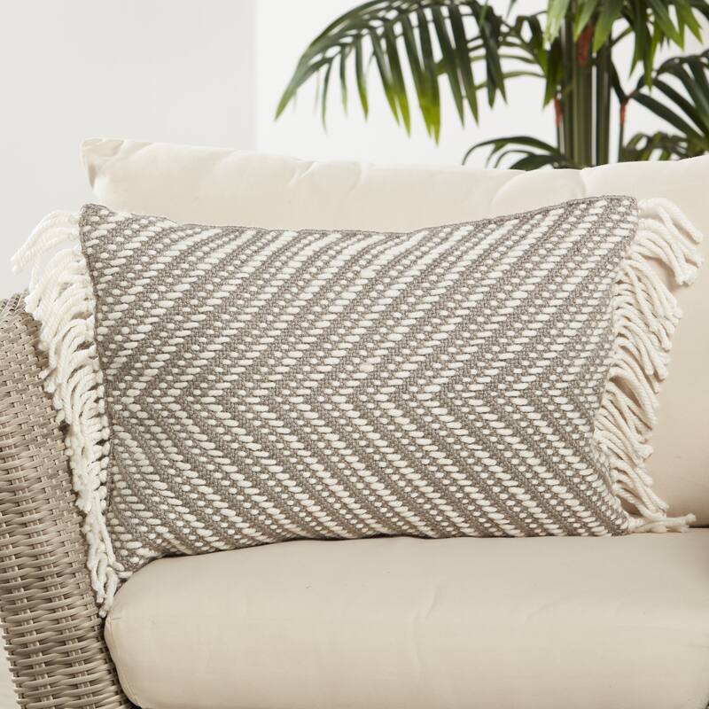 Austar Chevron Indoor/ Outdoor Lumbar Pillow