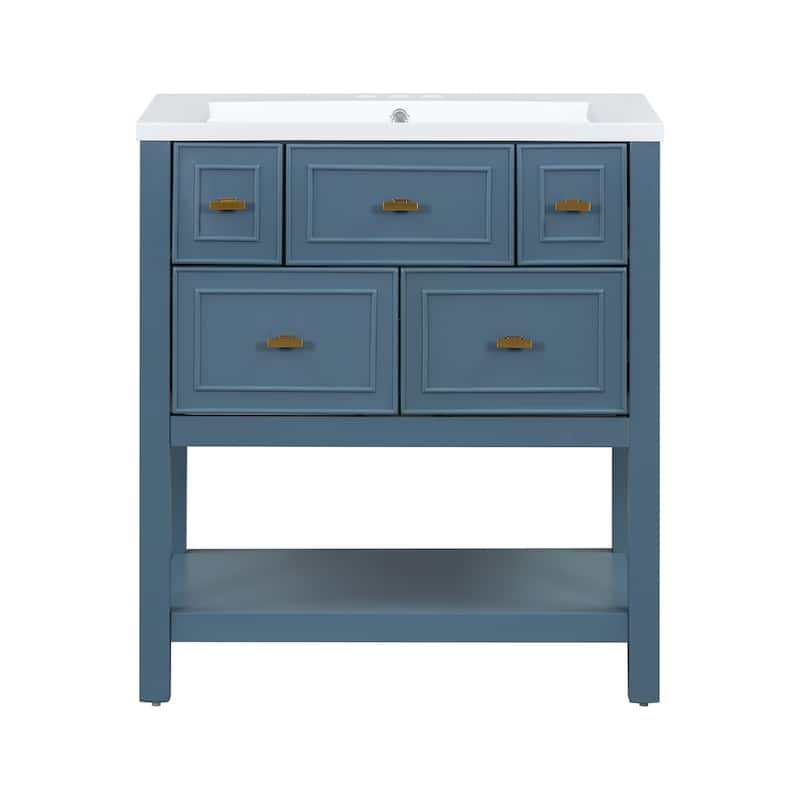 30'' Bathroom Vanity with Resin Sink Combo