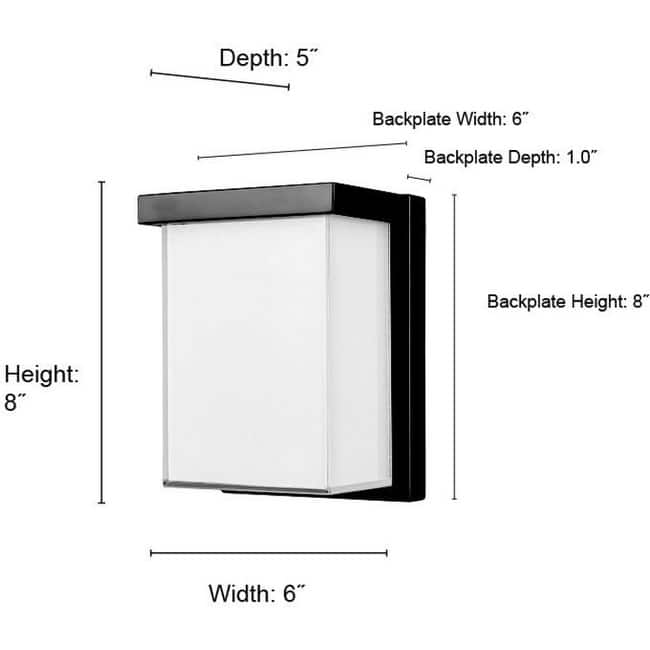 Millennium Lighting 74101 8" Tall LED Outdoor Wall Sconce with Frosted