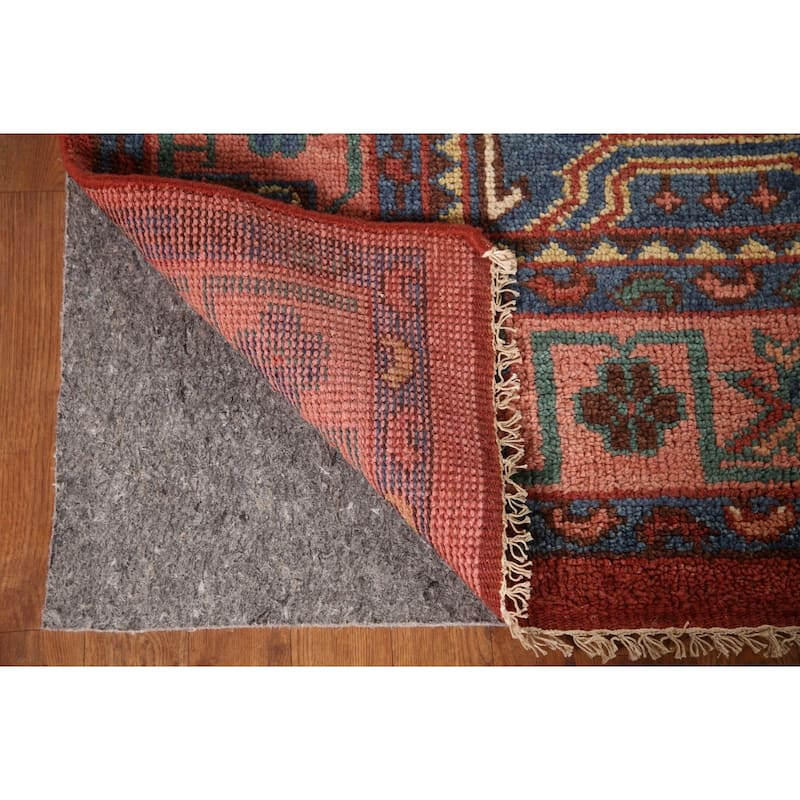 Geometric Orange Sirjan Area Rug Handmade Wool Carpet - 7'9"x 9'9"
