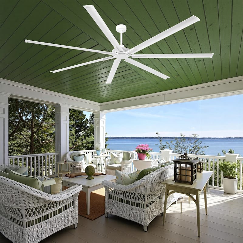100" Industrial Black/ Silver/ White Extra Larger HVLS Commercial Ceiling Fan without Light - 100" Huge Fan