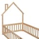 preview thumbnail 54 of 109, Twin/Full Montessori Toddler Floor Bed Frame, Modern House-Shaped Bed Frame with Fence and Full-Length Guardrails for Girls Boys