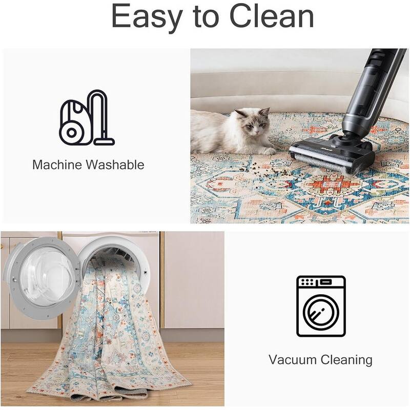 5x7 Rugs for Living Room, Soft Non-Slip Washable Area Rugs - 5x7