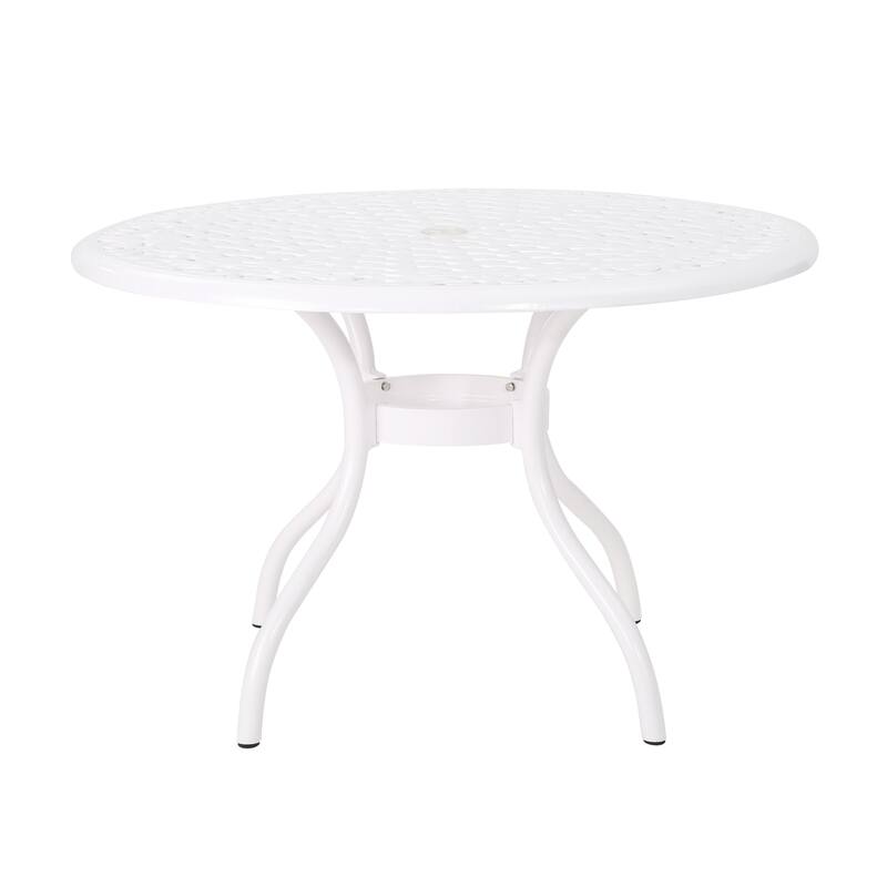 Phoenix Outdoor Aluminum White Dining Table by Christopher Knight Home - 30"H x 47.75"W x 47.75"D