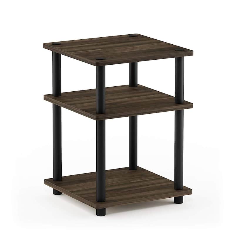3 Tiers Wood Household Shelving Unit in Walnut/Black (14.6 in. W x 20.7 in. H x 14.6 in. D)