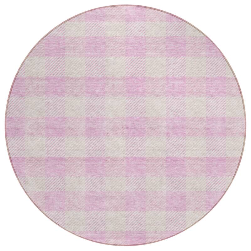 HomeRoots Plaid Transitional Rectangle Outdoor Rug