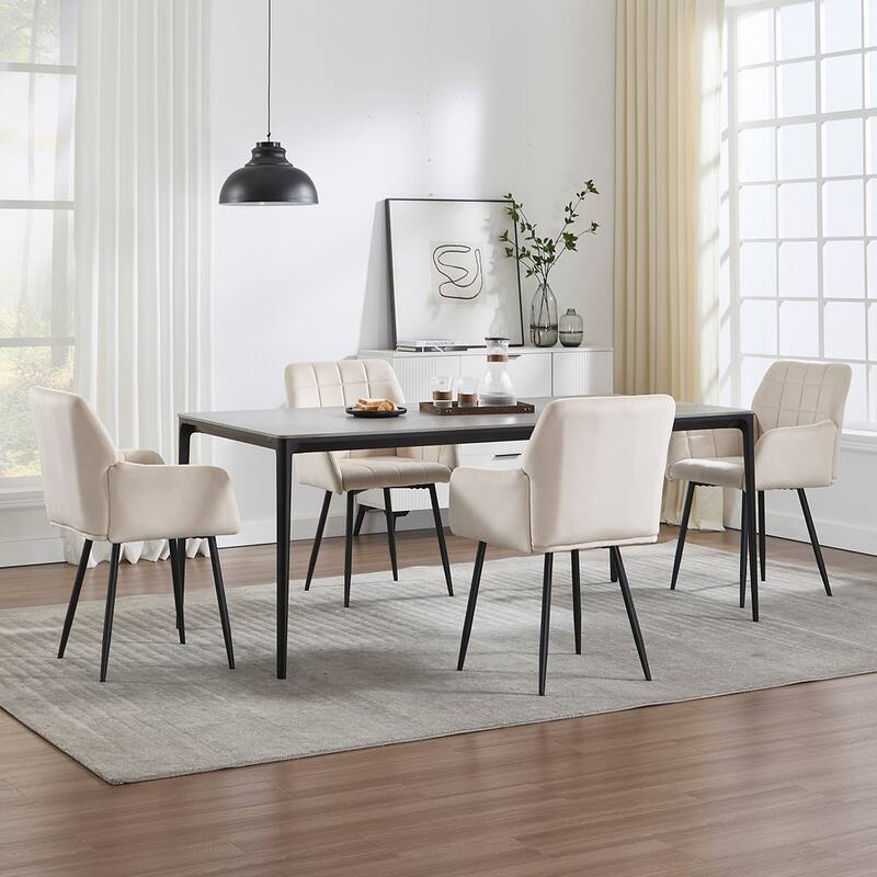 Velvet Dining Chair With Metal Legs