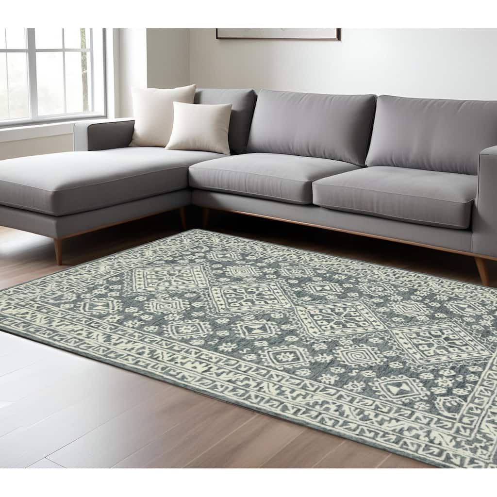 HomeRoots Oriental Transitional Rectangle Area Rug