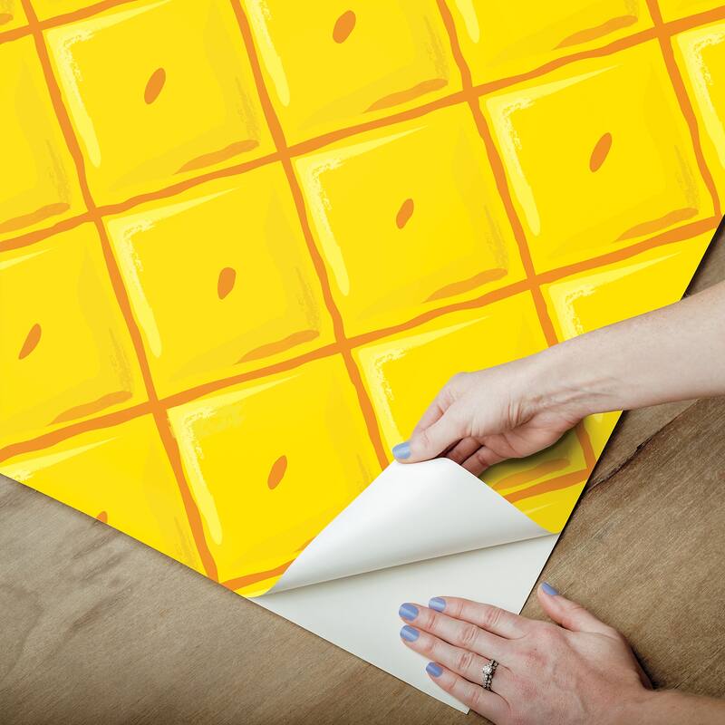 RoomMates SpongeBob SquarePants Pineapple Yellow Peel and Stick Wallpaper - N/A