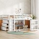 preview thumbnail 2 of 10, Twin Loft Bed w/ Stroage Case & Drawer Cabinet, Shelf Cabinet, Pulling - Out Desk, Rubber Wood Loft Bed w/ Ladder, White
