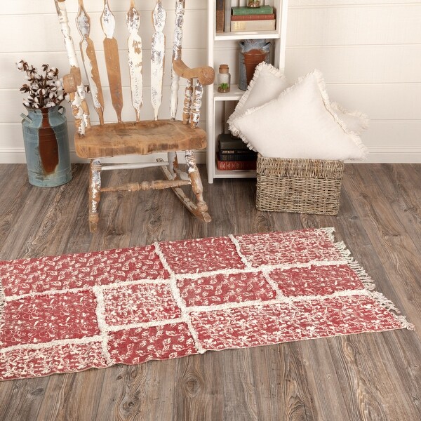 Shop Red Farmhouse Flooring Vhc Isabella Rug Cotton Floral Flower Reverse Seams Enzyme Washed Rectangle 2 3 X 4 Overstock 19447038